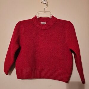 Primark Girls Red Knit Sweater Crew Neck Long Sleeve Pullover Size 6-7 Years